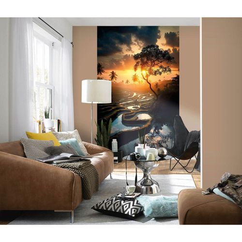 Photo wallpaper landscape sunset orange 2531N-81