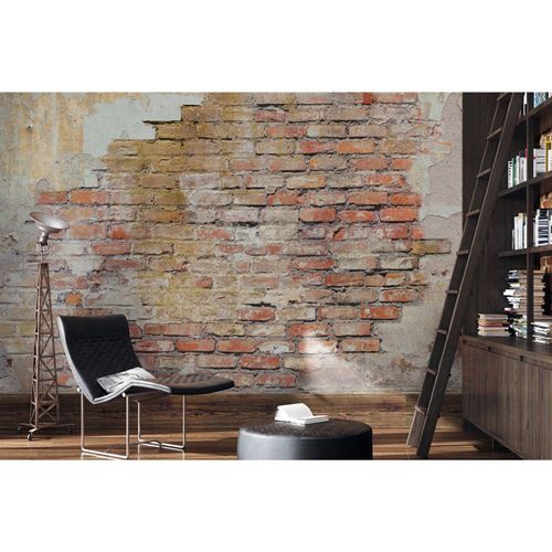 Photo wallpaper brick concrete look beige red 2224-10