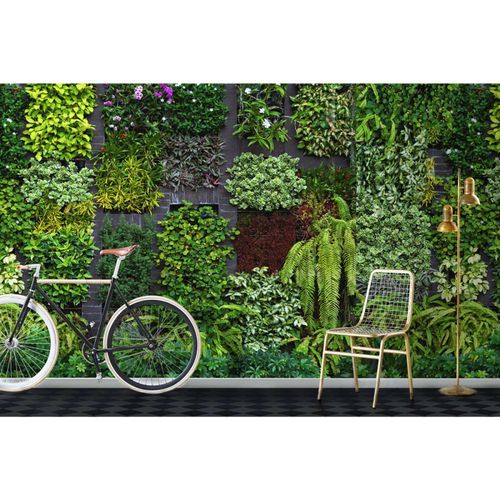 Photo Wallpaper Garden Floral Plants Green grey 2227-10