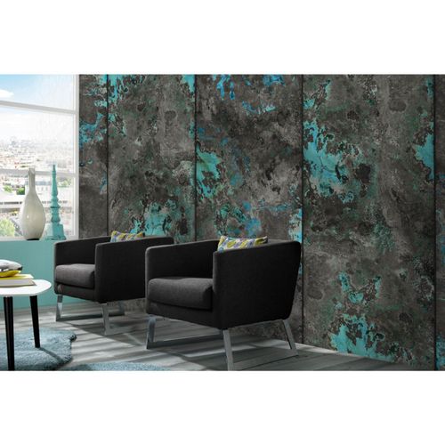 Photo wallpaper concrete look patina grey blue 2254-20