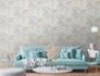 Non-woven wallpaper floral white grey beige blue 39650-2 1