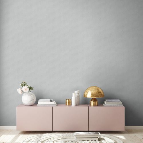 Non-woven wallpaper textile look plain texture grey 39651-5