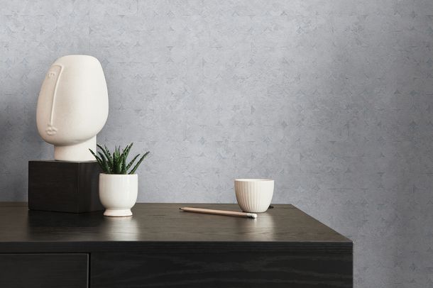 Non-woven wallpaper graphic grey silver metallic 39656-6