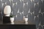 Non-woven wallpaper leaf pattern beige black 39658-3 6