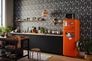 Non-woven wallpaper leaf pattern beige black 39658-3 1