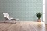 Non-woven wallpaper leaf pattern abstract blue grey 39658-5 5