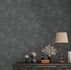 Non-woven wallpaper tiles black silver metallic 39671-4 4