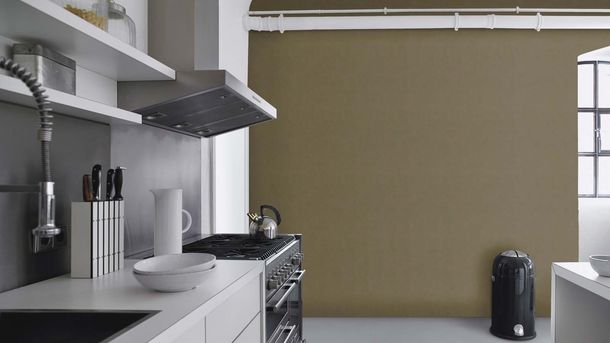 Non-woven wallpaper Rasch textile look dark green 330120