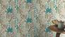 Non-woven wallpaper Rasch leaves white green pink 465310 1