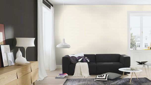 Non-woven wallpaper Rasch plain White 690705