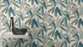 Non-woven wallpaper Rasch leaves beige blue green 866346 1
