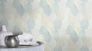 Non-woven wallpaper Rasch leaves white blue green 867114 3
