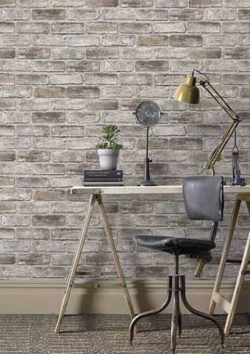 Non-woven wallpaper Rasch stone look wall grey brown 869002