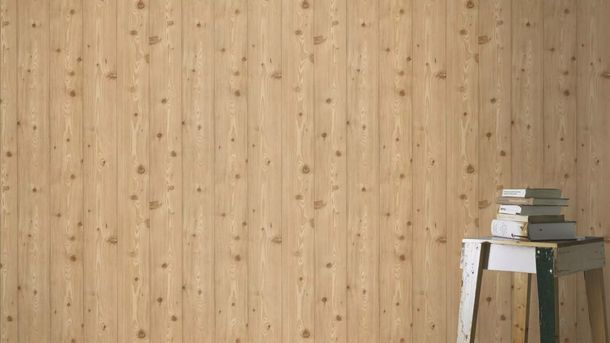 Non-woven wallpaper Rasch wood look beige brown 869514