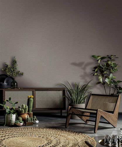 Non-woven wallpaper concrete look brown grey 33372