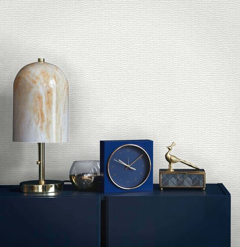 Non-woven wallpaper rattan woven look cream grey 33381