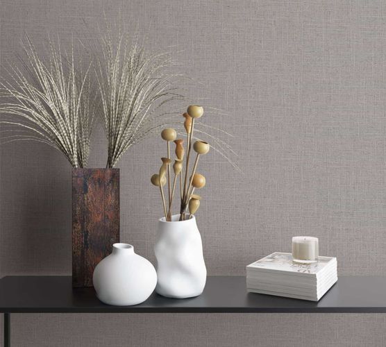 Non-woven wallpaper textile look plain grey 33394