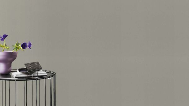 Non-woven wallpaper Rasch plain grey metallic 720167