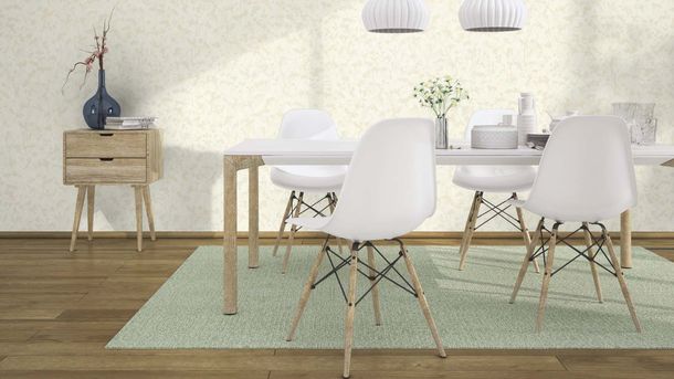 Non-woven wallpaper Rasch floral white cream 720730