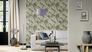 Non-woven wallpaper Rasch leaves floral green grey 720549 3