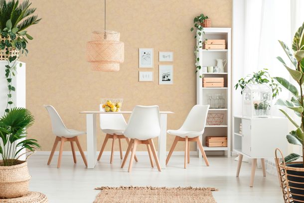 Non-woven wallpaper texture plaster look orange 1690-20
