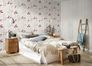 Non-woven wallpaper floral leaves cream beige red 2497-39 3