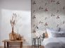 Non-woven wallpaper floral leaves cream beige red 2497-39 5