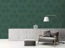 Non-woven wallpaper leaf pattern dark green 39338-3 3