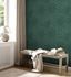 Non-woven wallpaper leaf pattern dark green 39338-3 1