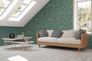 Non-woven wallpaper leaves green gold metallic 39340-1 1