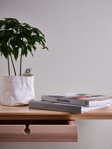 Non-woven wallpaper linen look plain light grey 39547-4