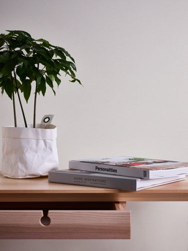 Non-woven wallpaper linen look plain white 39547-8