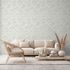 Non-woven wallpaper branches white green metallic 39548-2 3