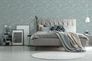 Non-woven wallpaper branches blue beige metallic 39548-5 4