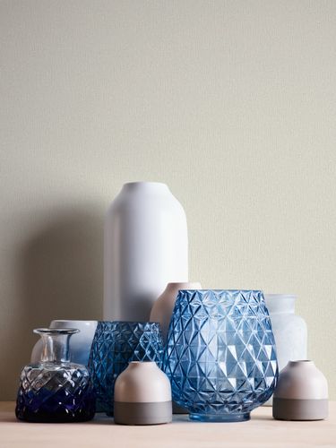 Non-woven wallpaper plain texture cream white 95872-1