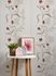 Non-woven wallpaper flowers cream red grey gloss 95874-1 3