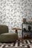 Non-woven wallpaper floral white grey silver 39768-6 5