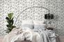 Non-woven wallpaper floral white grey silver 39768-6 1