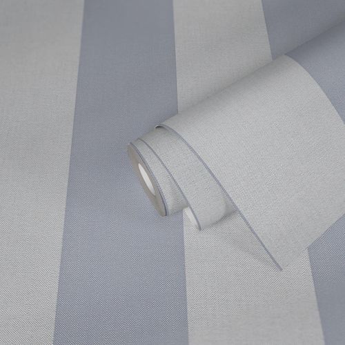 Non-woven wallpaper stripes texture grey blue 3979-35