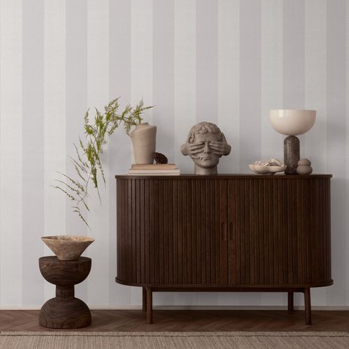 Non-woven wallpaper stripes texture grey cream 3979-80
