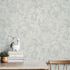 Non-woven wallpaper leaf pattern grey white 10416-10 1