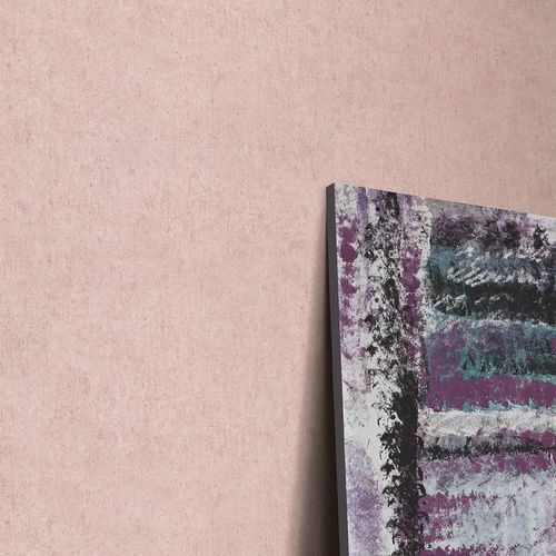 Non-woven wallpaper plaster look plain pink 10418-05