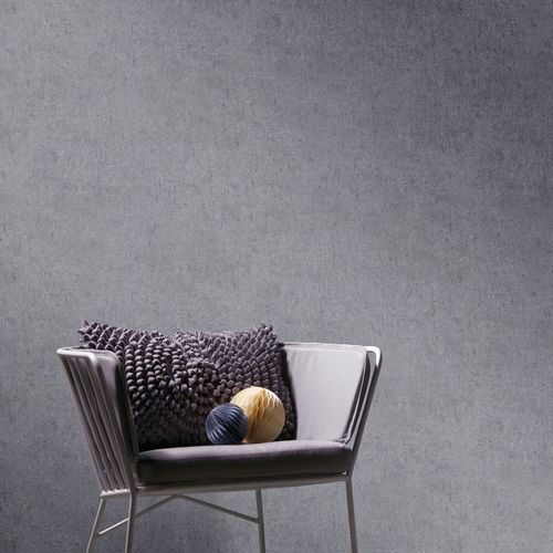 Non-woven wallpaper plaster look plain grey 10418-10