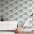 Non-woven wallpaper graphic white grey petrol 39699-3 1