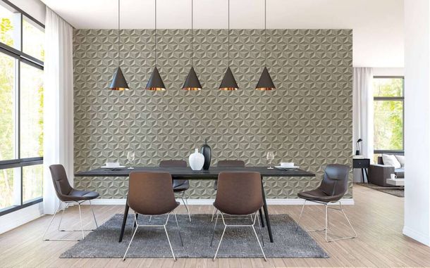 Non-woven wallpaper concrete look 3D grey 39700-1