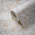 Non-woven wallpaper leaf pattern beige white gold 39560-1 3