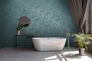 Non-woven wallpaper leaf pattern petrol silver 39560-3 6