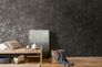 Non-woven wallpaper leaf pattern black silver 39560-6 4
