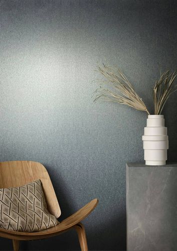 Non-woven wallpaper plain metal look blue glitter 86564