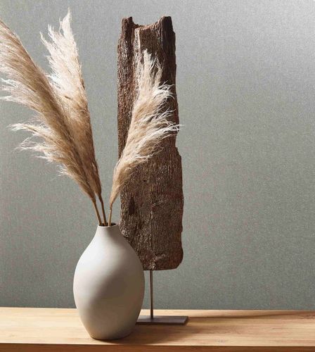 Non-woven wallpaper metal look grey silver glitter 86570